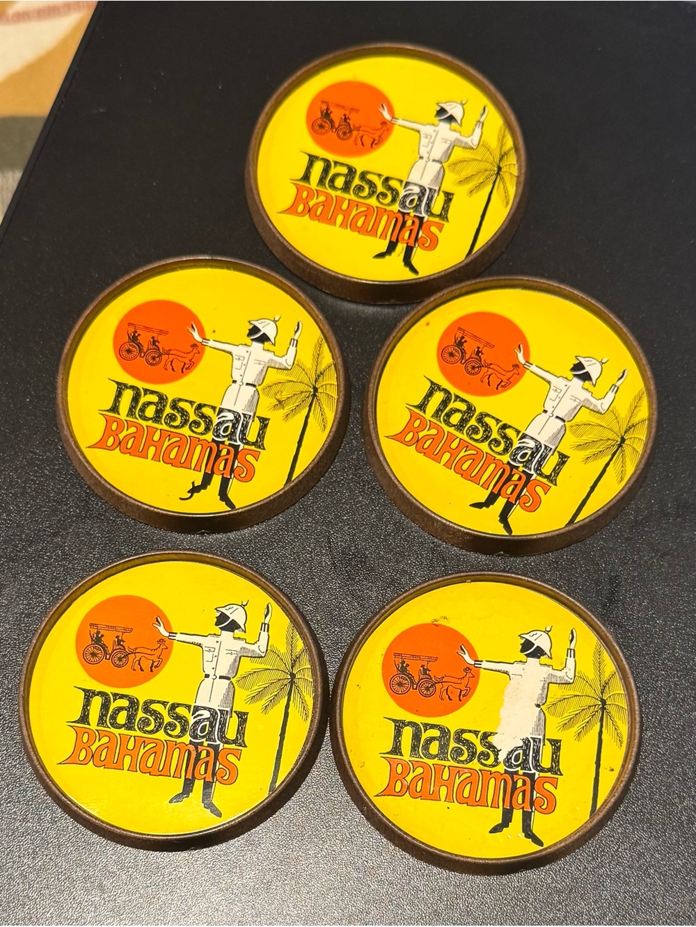Nassau Bahamas Vintage Drink Coasters, Set of 5 (Collectibles!)